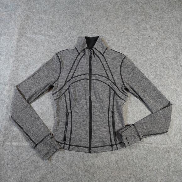 Lululemon Jacket Women 6 Define Full Zip Athleisure Heathered Black Cropped Nulu - Picture 1 of 7